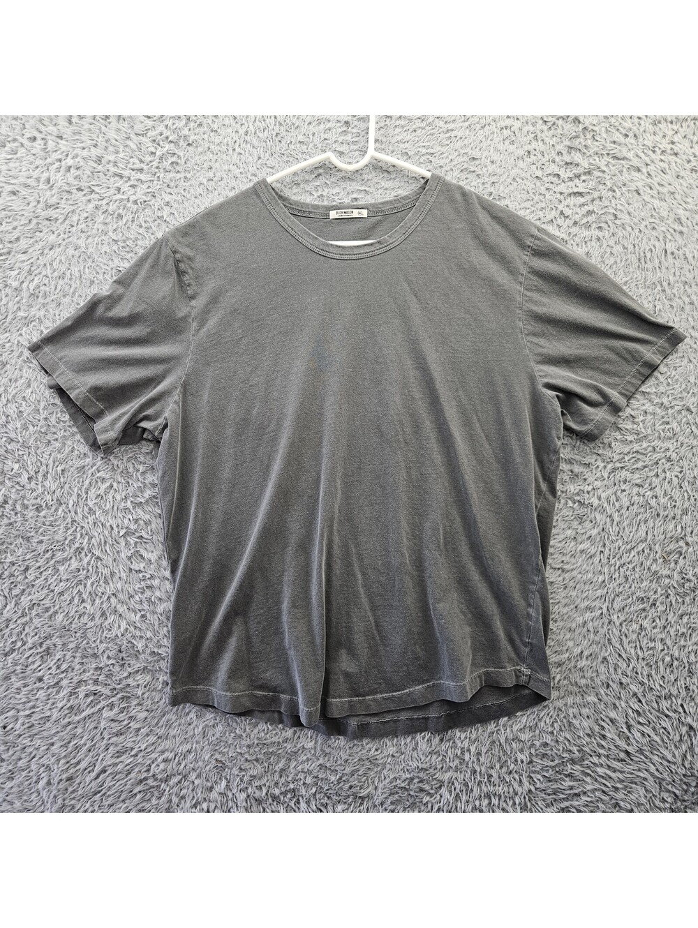 BUCK MASON Curved Hem Short Sleeve T Shirt Supima Cotton Men XLT Tall Gray USA
